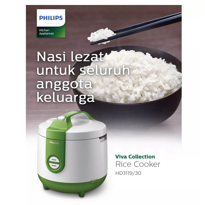 Philips Rice Cooker - HD3119/30 Basic Green